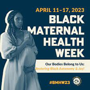 flyer for black maternal health week with photographic